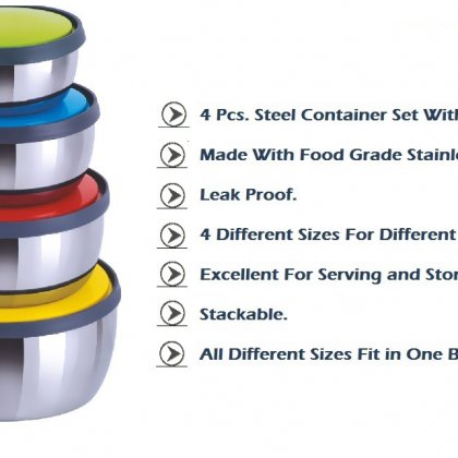 Personalized 4 Pcs Steel Container Set