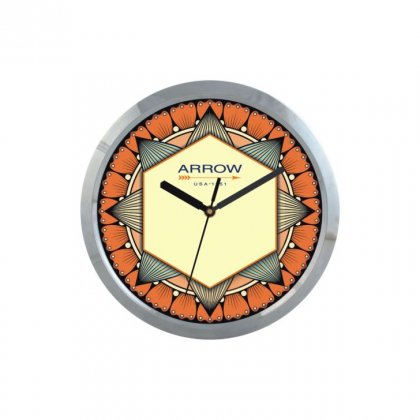 Personalized Arrow Chrome Plated Wall Clock (9" Dia)