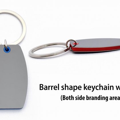 Personalized barrel shape keychain with highlights