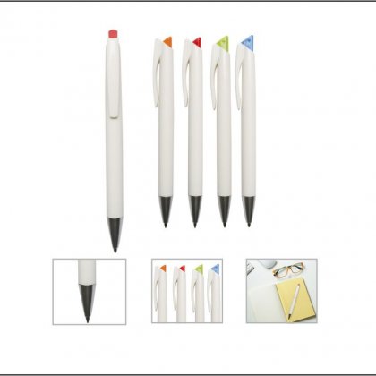 Personalized Basic Pen (G E N E R I C G I F T S - Reva) / White Body (Red, Blue, Orange, Green)