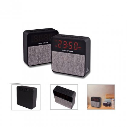 Personalized Bluetooth Speaker + Clock (R H Y T H M - Bing) / Gray