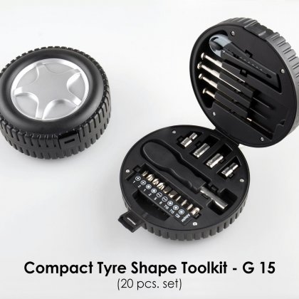 Personalized compact tyre shape tool kit (20pcs. set)