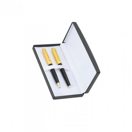 Personalized Compu Link Golden-Black Pen Set With Box