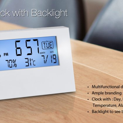 Personalized Desk Clock With Backlight