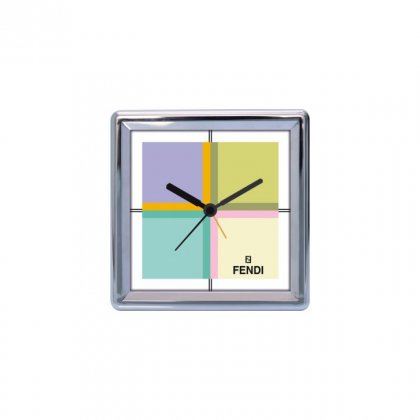 Personalized Fendi Chrome Plated Table Clock (4"X4")