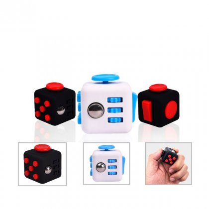 Personalized Fidget Cube (Keychains - Fidget Cube) / White/Blue