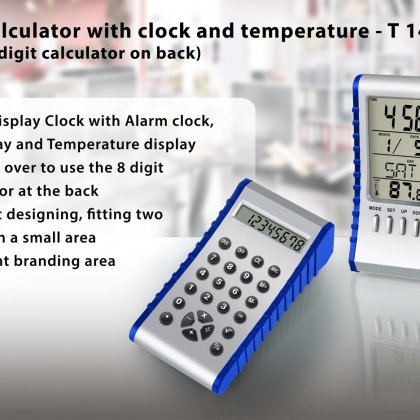 Personalized flip calculator with clock and temperature