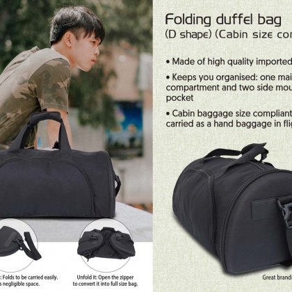 Personalized Folding Duffel Bag (D Shape) (Cabin Size Compliant)