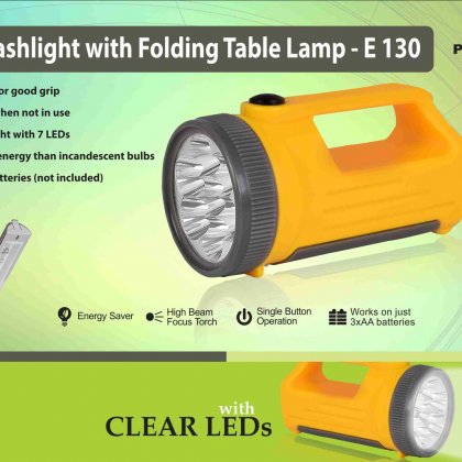 Personalized handy flashlight with folding table lamp