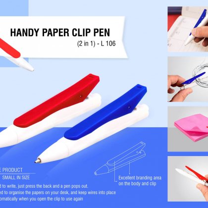 Personalized handy paper clip pen (2 in 1)
