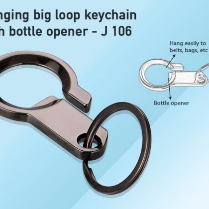 Personalized keychain with hanging big loop