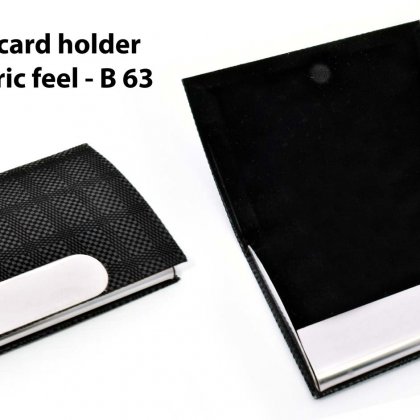 Personalized leatherette card holder with soft fabric feel