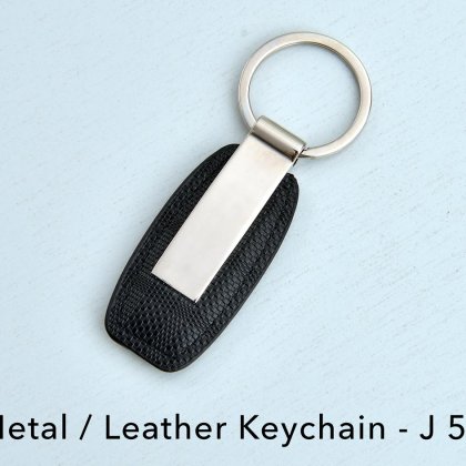 Personalized long barrel metal/pu keychain