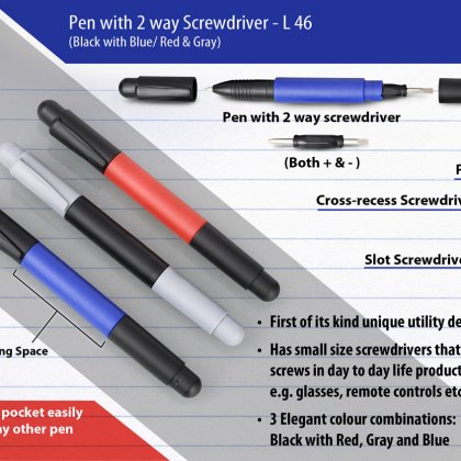 Personalized pen with 2 way screwdriver