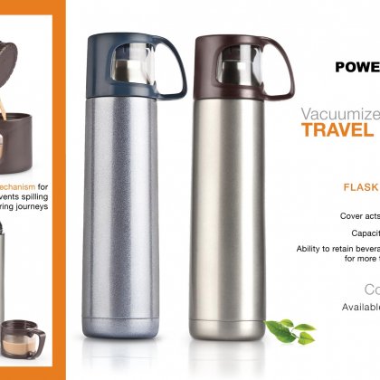 Personalized power plus vacuumized travel flask (500 ml approx)