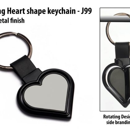 Personalized rotating heart shape keychain