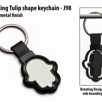 Personalized rotating tulip shape keychain