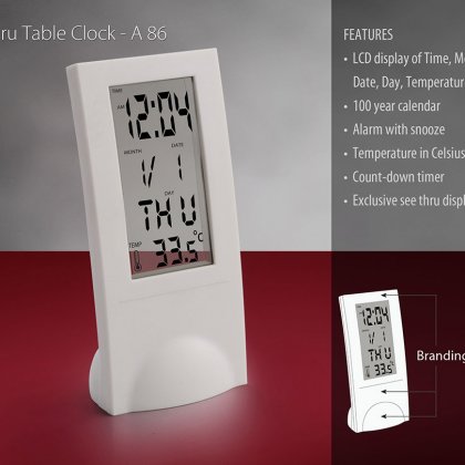 Personalized see thru table clock