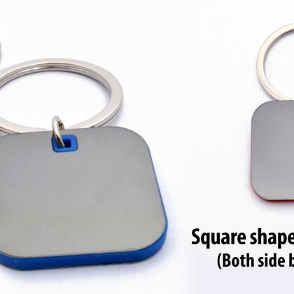 Personalized square shape keychain with highlights