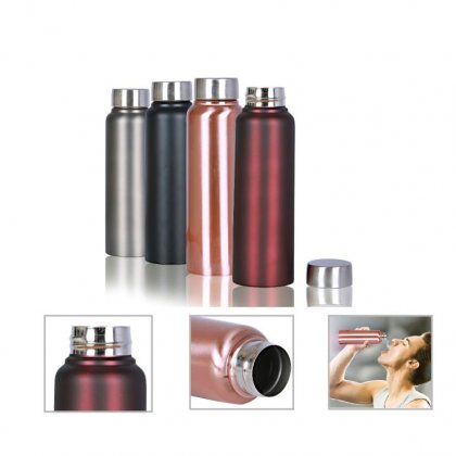 Personalized Stainless Steel - Bottle (500Ml) (A Q U A - Sleek) / Gray, Red Wine, Black