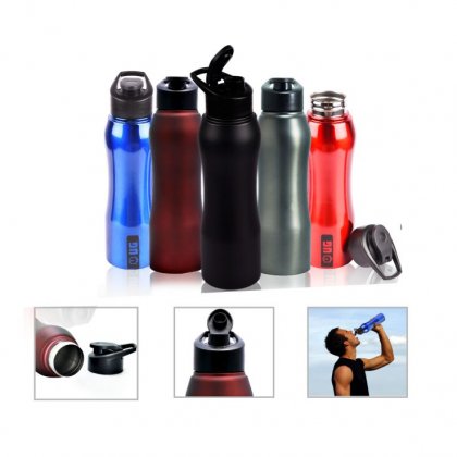 Personalized Stainless Steel Sports Bottle - 750Ml (Bpa Free) (J O T T E R S - Elektra Flip) / Black, Blue, Red