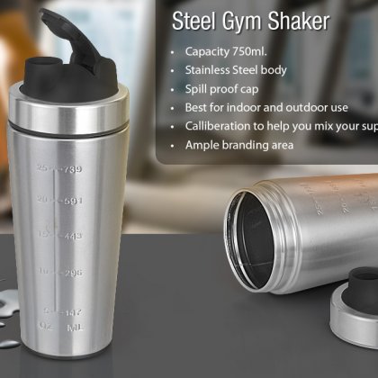 Personalized Steel Gym Shaker (750 Ml)