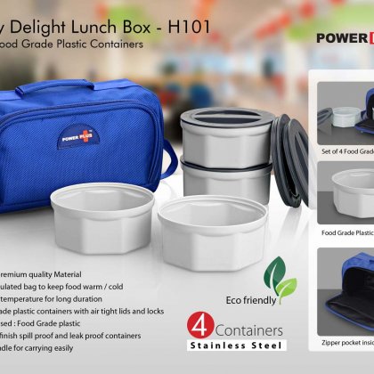 Personalized zippy delight: 4 container lunch box (plastic containers)