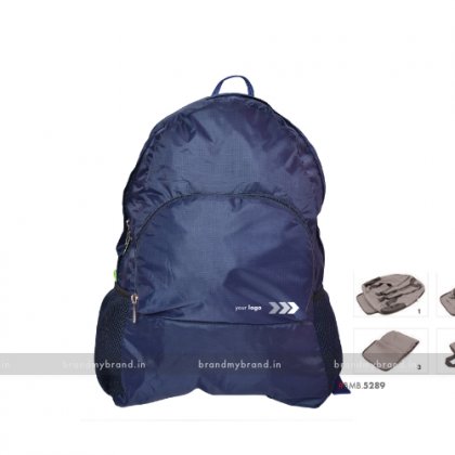 Personalized Folding Bagpack Blue