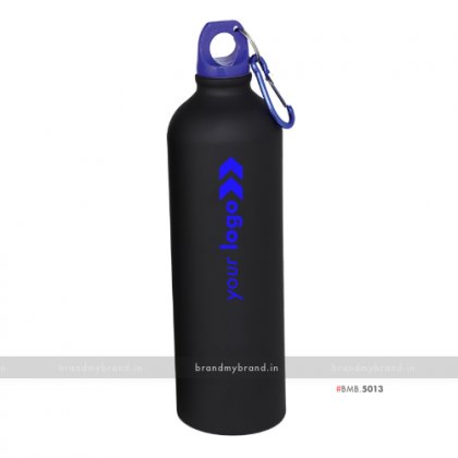 Personalized Black Matt Blue Cap Sports Bottle 750ml