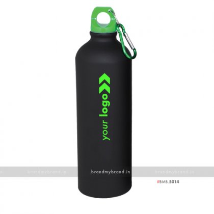 Personalized Black Matt Green Cap Sports Bottle 750ml