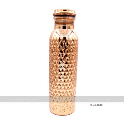 Personalized Diamond Edge Copper Bottle
