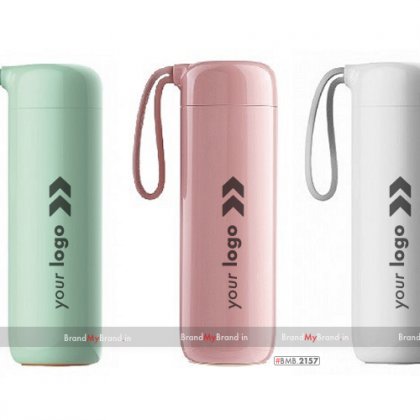 Personalized light-pink/light cyan/white cloud suction bottle (400 ml)