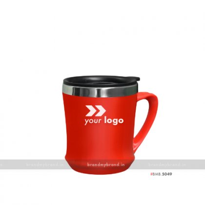 Personalized Red Plastic Mug inside Steel