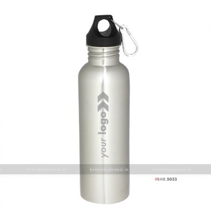 Personalized Silver Steel Carabiner Bottle 800ml