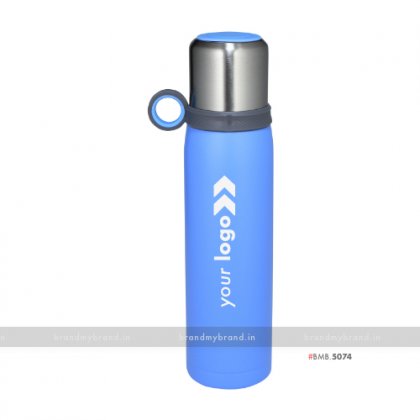 Personalized Steel Cup Blue Flask 600ml