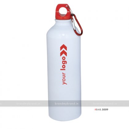 Personalized White Gloss Red Cap Sports Bottle 750ml