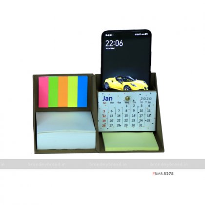 Personalized Brown Cube Box with Calendar