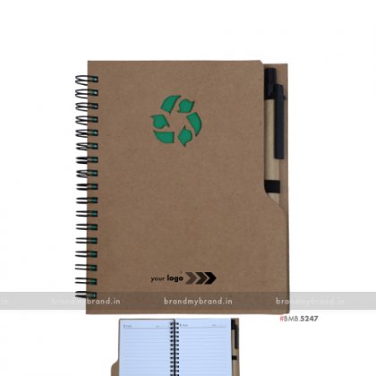 Personalized Green Wiro Notebook with Stickynotes