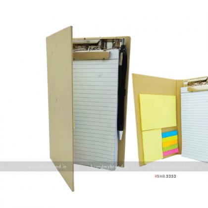 Personalized Hard Cover Clip Pad with Sticky Note & Cards Pocket
