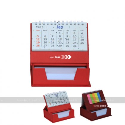 Personalized Red Cube Calendar With Sticky Notes