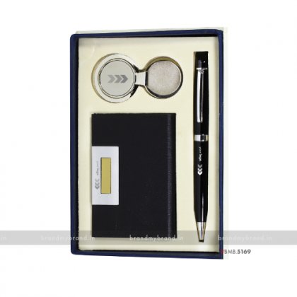 Personalized BG Pen, with BMW Keychain & Flat Cardholder