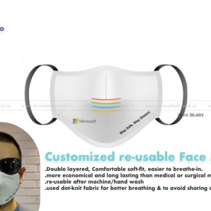 Customized Fabric Double Layered reusable corporate Mask