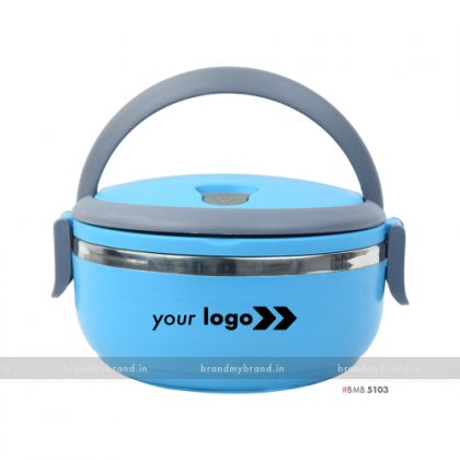 Personalized Blue Matt Single Layer Lunch Box