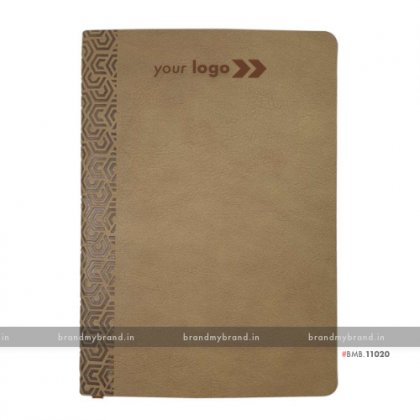 Personalized Beige (textured) - Soft Cover A5 Notebook