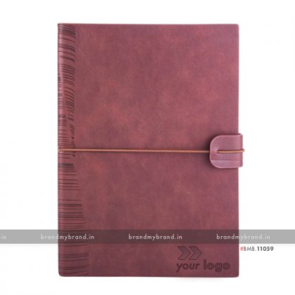 Personalized Brown - Elastic Lock Premium - Soft Cover A5 Notebook