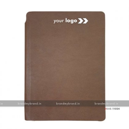 Personalized Brown - Pen Holder - Soft Cover A5 Notebook