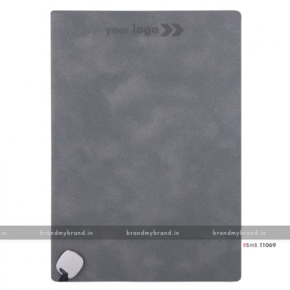 Personalized Grey - Metal Fitting Bookmark - Hard Cover A5 Notebook