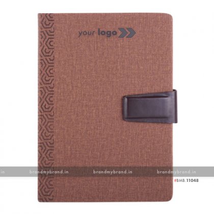 Personalized Jute Loopi - Brown - Hard Cover A5 Notebook
