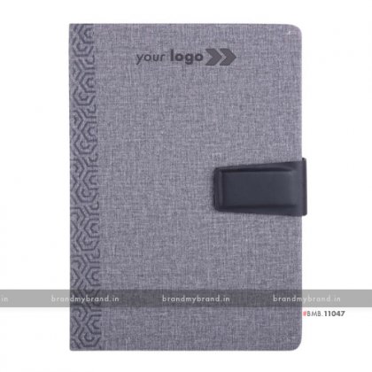Personalized Jute Loopi - Grey - Hard Cover A5 Notebook