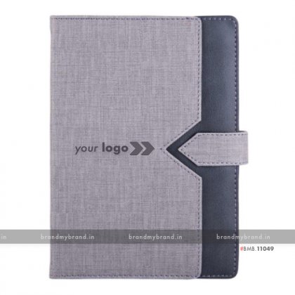 Personalized Pocket Arrow Loopi - Grey - Hard Cover A5 Notebook